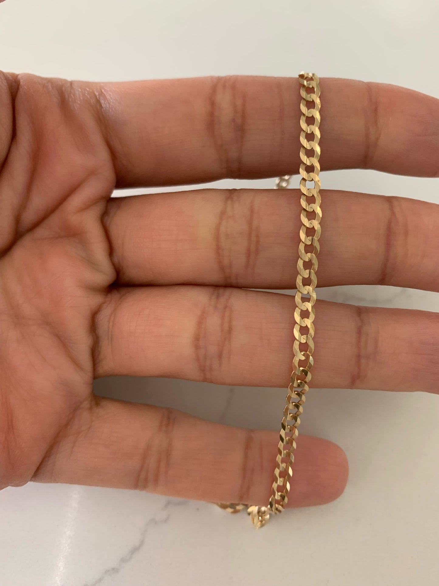 14K Gold Cuban Concave Link Bracelet , 3.6MM Cuban Concave Open Link, 7.5" Length, Lobster Clasp, Adult Bracelet