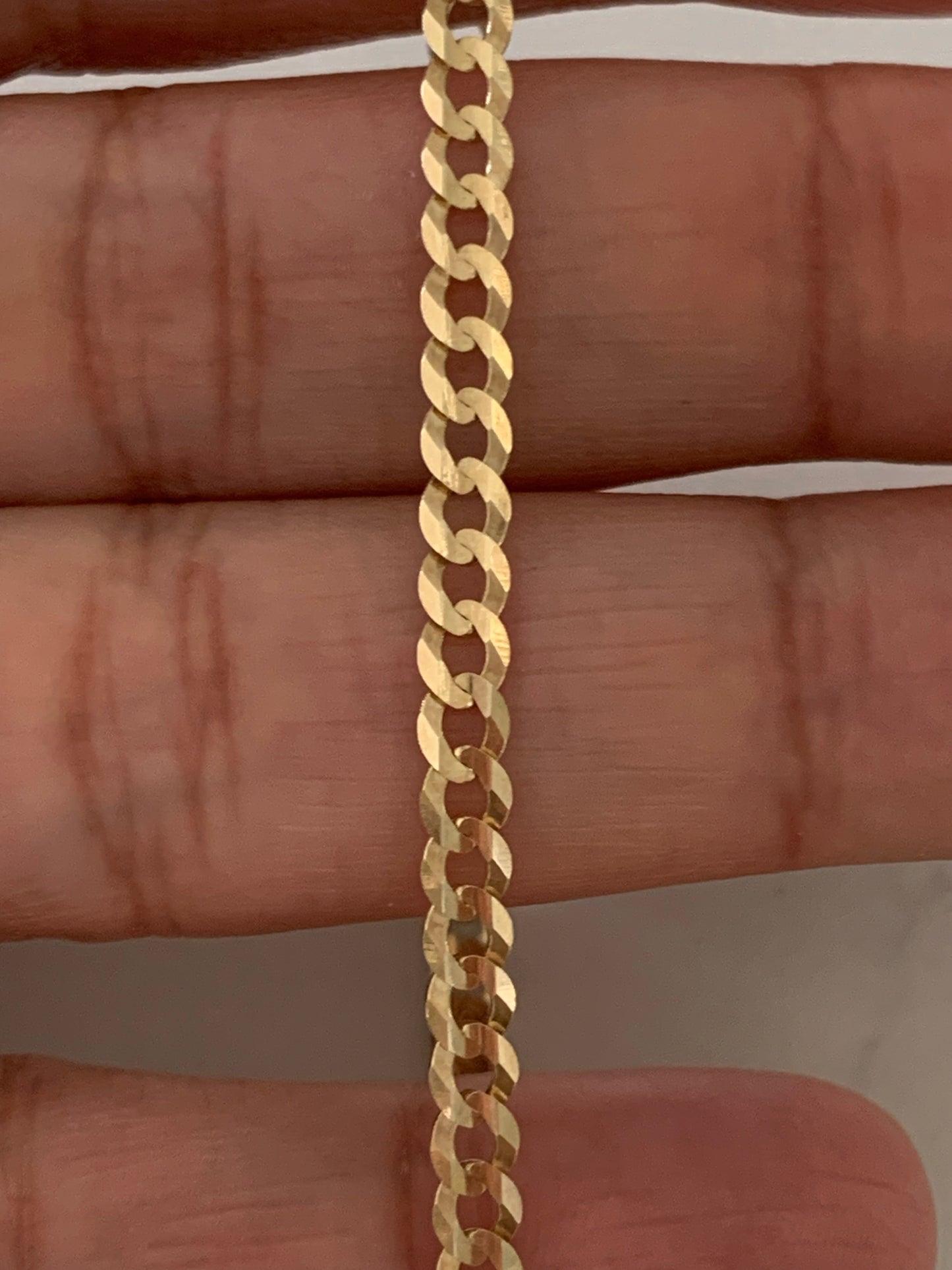 14K Gold Cuban Concave Link Bracelet , 3.6MM Cuban Concave Open Link, 7.5" Length, Lobster Clasp, Adult Bracelet