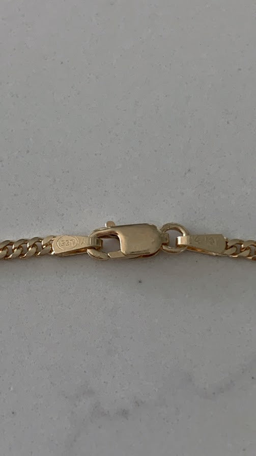 2.2MM 14K Gold SOLID Miami Cuban Link Chain | 14K Gold Curb Link Chain | Layering Gold Chain | SOLID GOLD