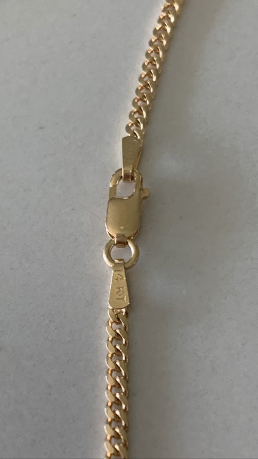 2.2MM 14K Gold SOLID Miami Cuban Link Chain | 14K Gold Curb Link Chain | Layering Gold Chain | SOLID GOLD