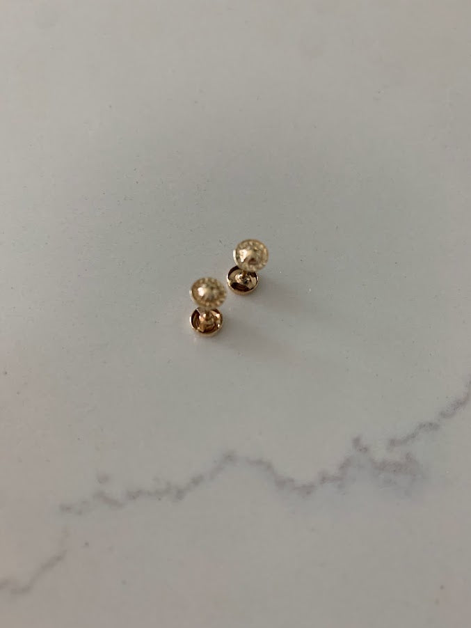 5MM 14K Gold Tiny Bezel Stud Earrings, Solitaire Earrings, Cubic Zirconia Studs, Dainty Bezel Studs, 14K Gold Earrings, Everyday Earrings