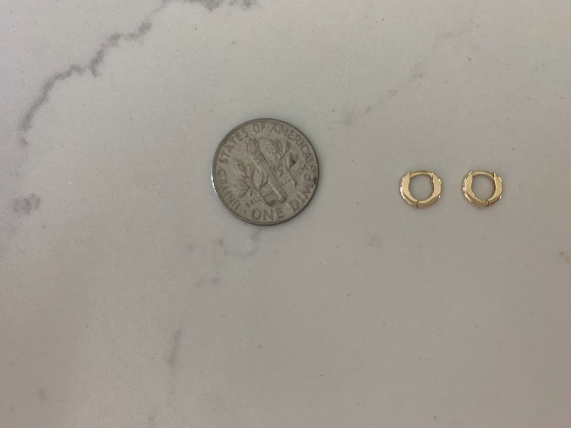 14K Solid Gold Small Huggies, Dainty Hoops, Everyday Earrings, Dainty Earrings, Yellow Solid Gold Earrings, 7MM 8MM 9MM Huggies