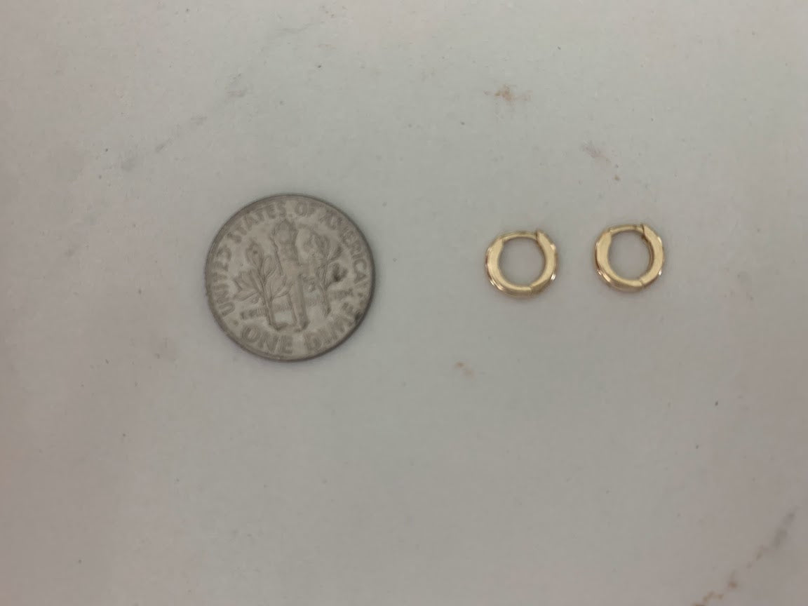 14K Solid Gold Small Huggies, Dainty Hoops, Everyday Earrings, Dainty Earrings, Yellow Solid Gold Earrings, 7MM 8MM 9MM Huggies