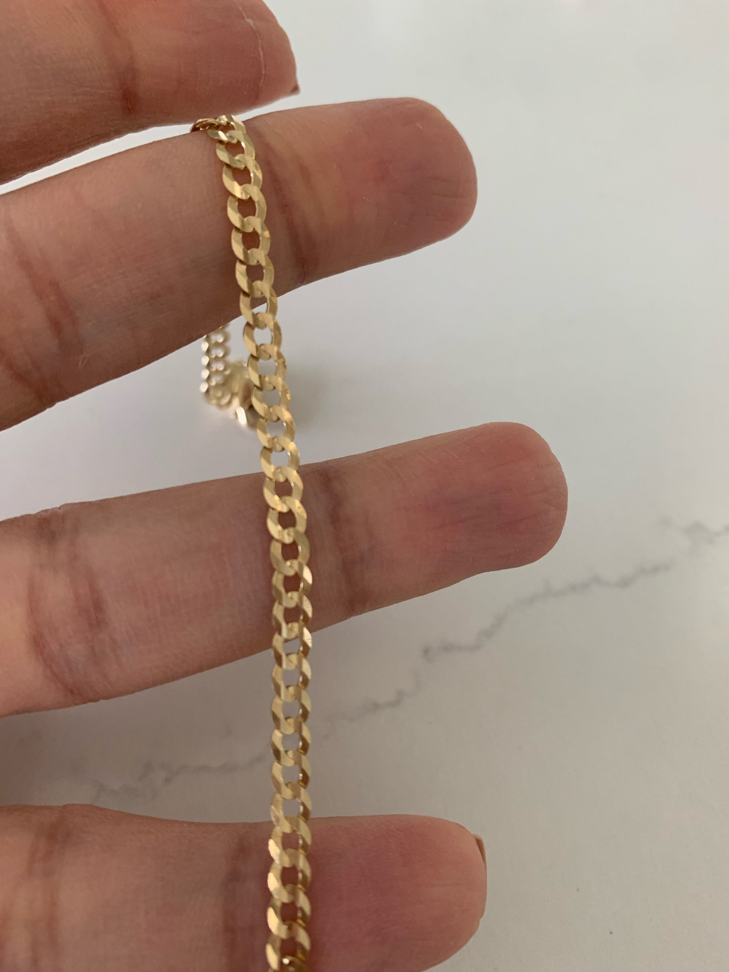 14K Gold Cuban Concave Link Bracelet , 3.6MM Cuban Concave Open Link, 7.5" Length, Lobster Clasp, Adult Bracelet