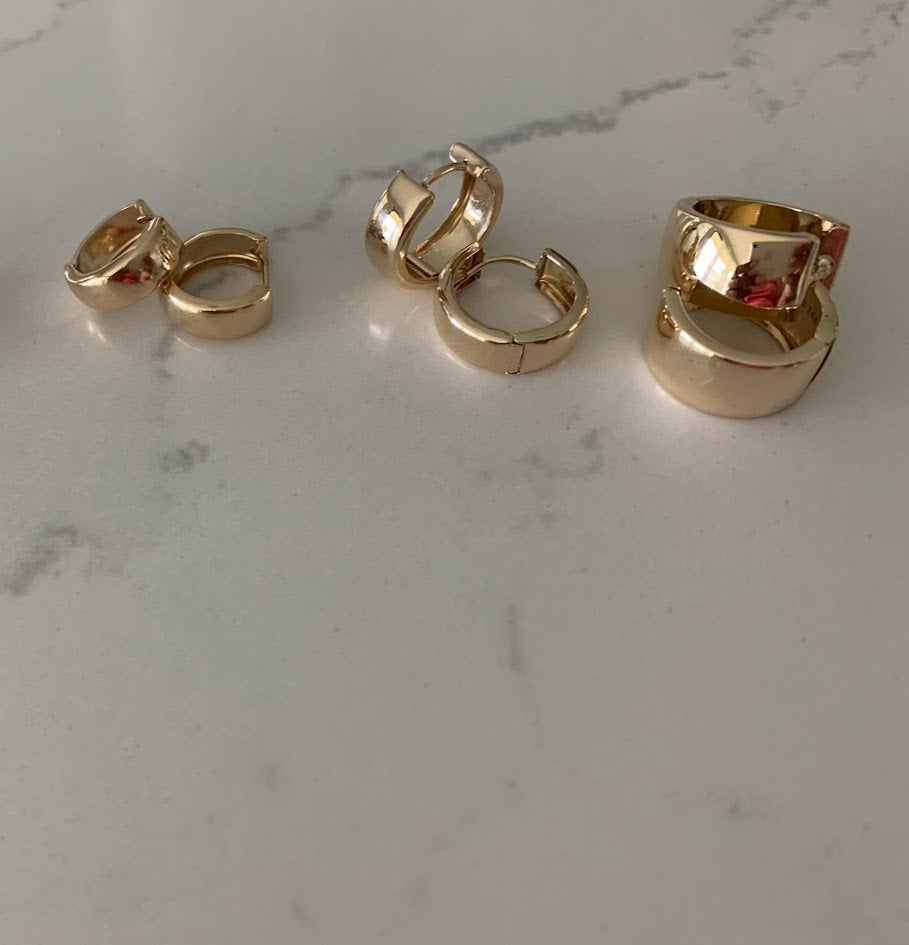 Bold Thick Hoop Huggie Earrings, 14K Gold Huggie, Statement Everyday Hoop Earrings,Boyfriend Huggies, Gift for Her, Genuine 14K Gold Jewelry