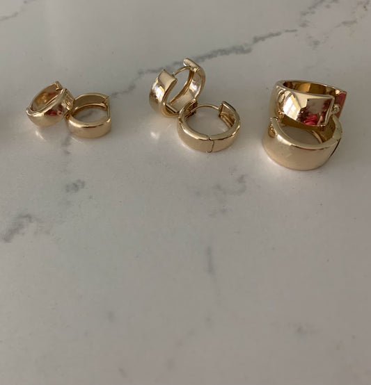 Bold Thick Hoop Huggie Earrings, 14K Gold Huggie, Statement Everyday Hoop Earrings,Boyfriend Huggies, Gift for Her, Genuine 14K Gold Jewelry