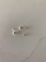 14K Solid Gold Button Ball Earrings