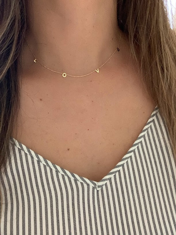 14K Gold LOVE Necklace | Mom Necklace