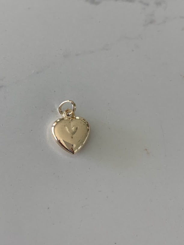 14k Solid Gold Heart Necklace for Women | Puffed Heart Pendant Necklace | 14K Real Gold Heart Jewelry | Gold Love Necklace