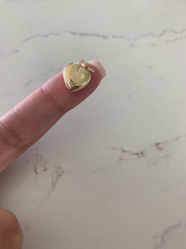 14k Solid Gold Heart Necklace for Women | Puffed Heart Pendant Necklace | 14K Real Gold Heart Jewelry | Gold Love Necklace