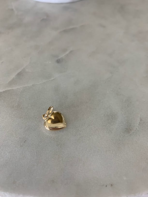 14k Solid Gold Heart Necklace for Women | Puffed Heart Pendant Necklace | 14K Real Gold Heart Jewelry | Gold Love Necklace
