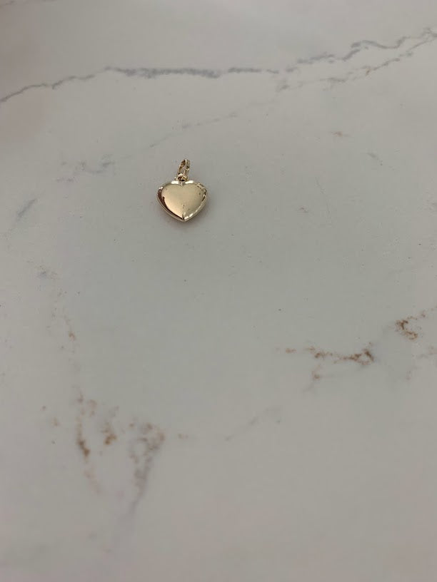 14k Solid Gold Heart Necklace for Women | Puffed Heart Pendant Necklace | 14K Real Gold Heart Jewelry | Gold Love Necklace