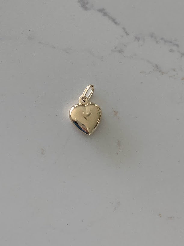 14k Solid Gold Heart Necklace for Women | Puffed Heart Pendant Necklace | 14K Real Gold Heart Jewelry | Gold Love Necklace