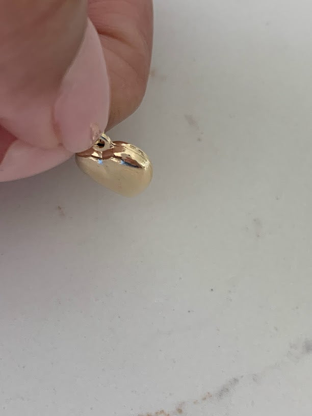 14k Solid Gold Heart Necklace for Women | Puffed Heart Pendant Necklace | 14K Real Gold Heart Jewelry | Gold Love Necklace