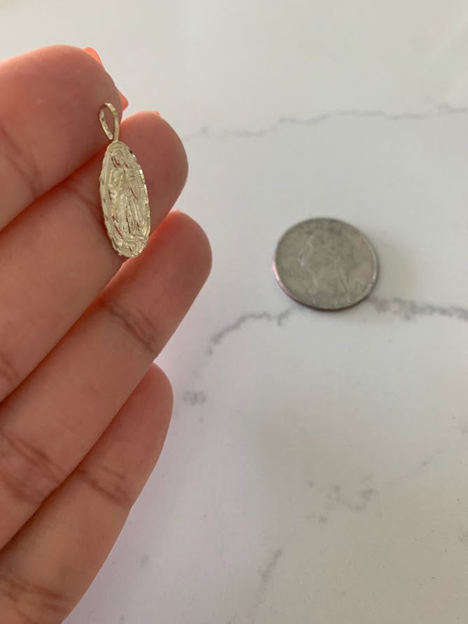14K Solid Gold Virgin of Guadalupe | Yellow Gold Virgin Mary | Catholic Pendant | 14K Virgen de la Guadalupe | 17X9MM