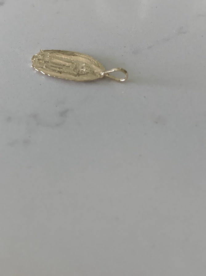 14K Solid Gold Virgin of Guadalupe | Yellow Gold Virgin Mary | Catholic Pendant | 14K Virgen de la Guadalupe | 17X9MM