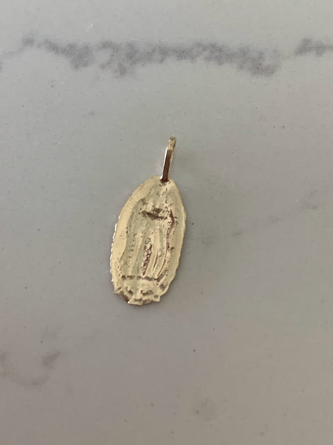 14K Solid Gold Virgin of Guadalupe | Yellow Gold Virgin Mary | Catholic Pendant | 14K Virgen de la Guadalupe | 17X9MM
