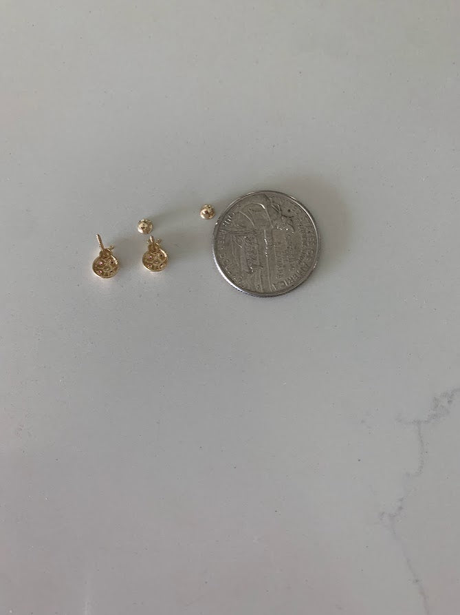 14K Bezel Ladybug Earrings, Dainty Earrings, Women Earrings, Kid Earrings, Solid Gold Ladybugs, Gold Ladybugs, Gold Earrings