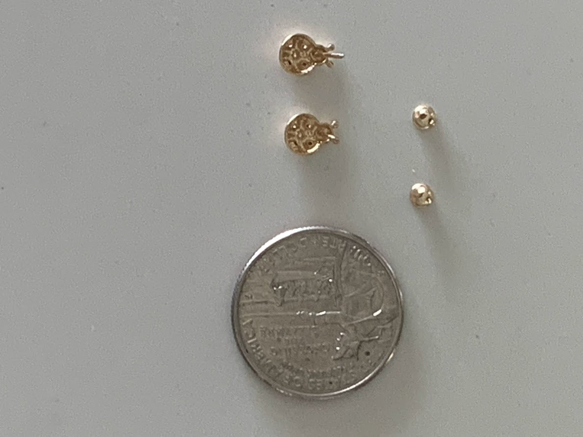 14K Bezel Ladybug Earrings, Dainty Earrings, Women Earrings, Kid Earrings, Solid Gold Ladybugs, Gold Ladybugs, Gold Earrings