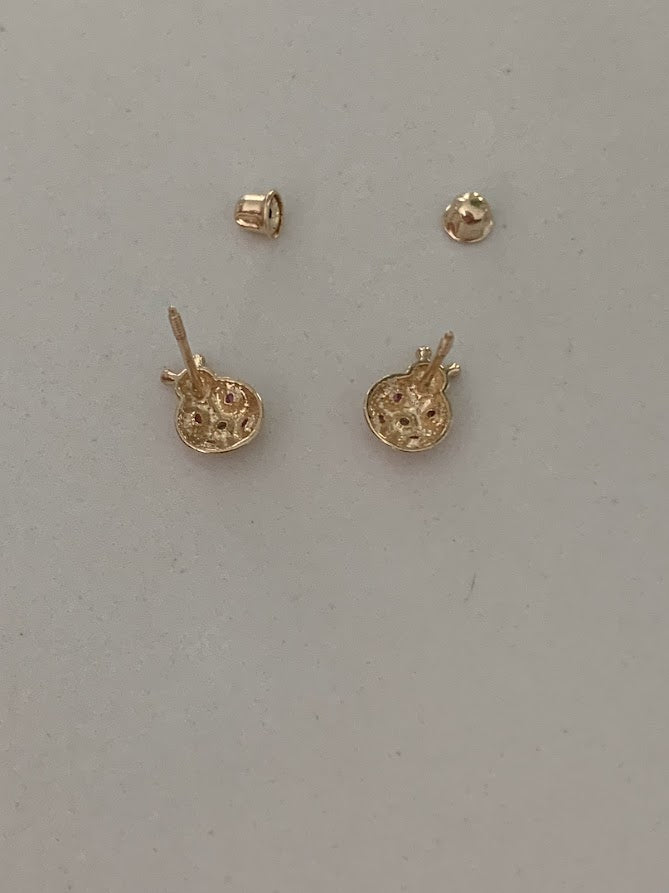 14K Bezel Ladybug Earrings, Dainty Earrings, Women Earrings, Kid Earrings, Solid Gold Ladybugs, Gold Ladybugs, Gold Earrings