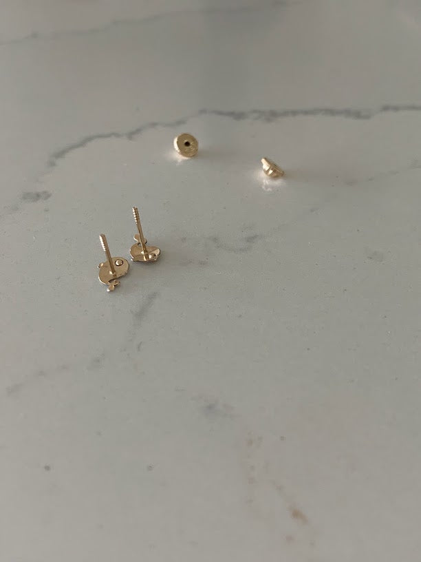 14K Gold Mini Whale Studs, Gold Studs, Gold Piercings, Gold Earrings, Solid Gold