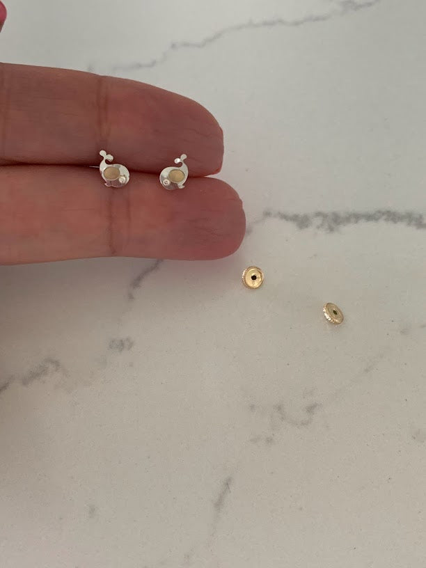 14K Gold Mini Whale Studs, Gold Studs, Gold Piercings, Gold Earrings, Solid Gold