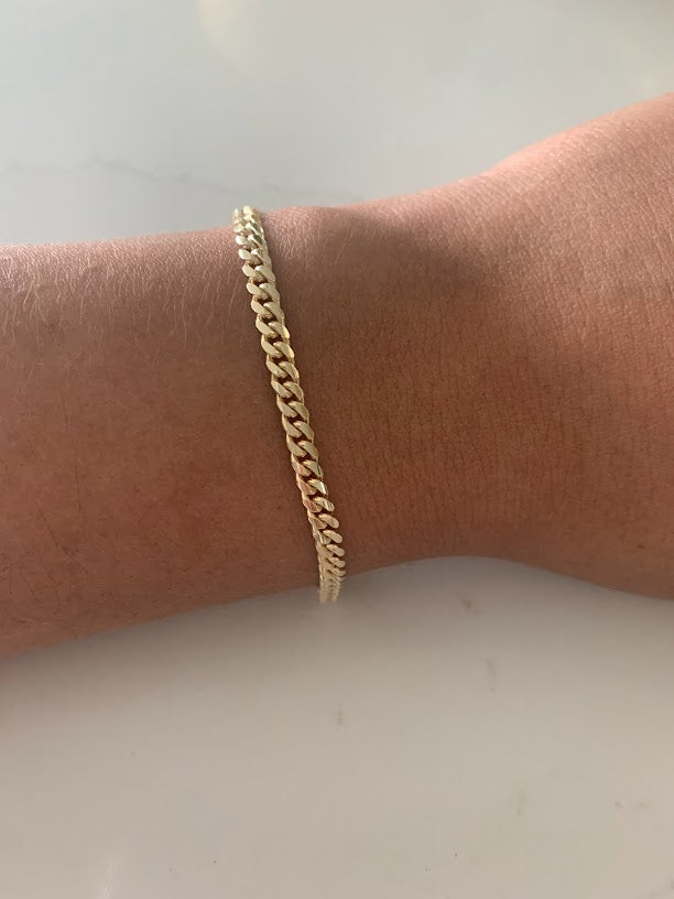 14K Yellow Gold SOLID Miami Cuban Link Bracelet, 7.5" Inch, 4MM Thick, Real Gold Bracelet, SOLID Gold Cuban Bracelet, Men, Women, Unisex