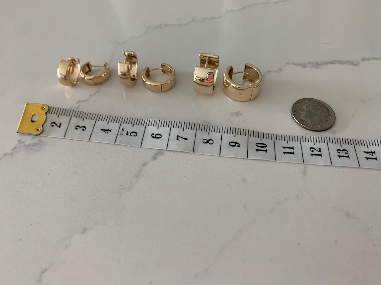 Bold Thick Hoop Huggie Earrings, 14K Gold Huggie, Statement Everyday Hoop Earrings,Boyfriend Huggies, Gift for Her, Genuine 14K Gold Jewelry