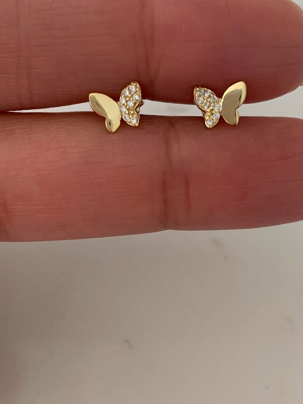 7MM Pave Butterflies in Sterling Silver