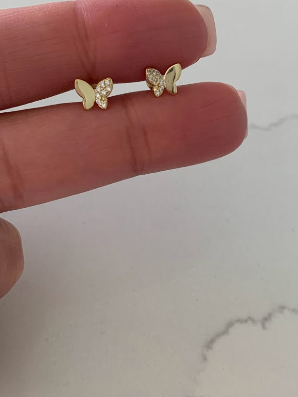 7MM Pave Butterflies in Sterling Silver