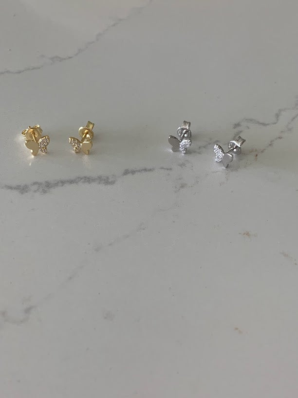 7MM Pave Butterflies in Sterling Silver