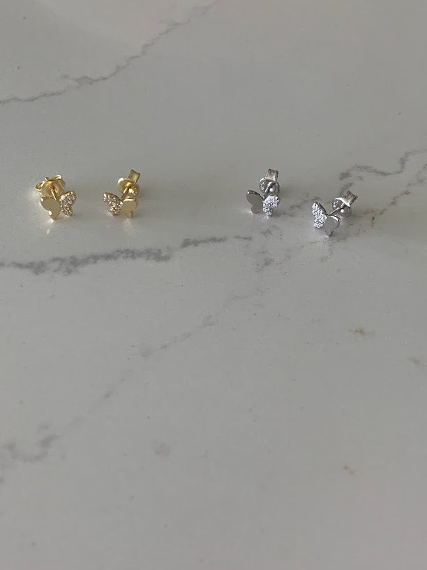 7MM Pave Butterflies in Sterling Silver
