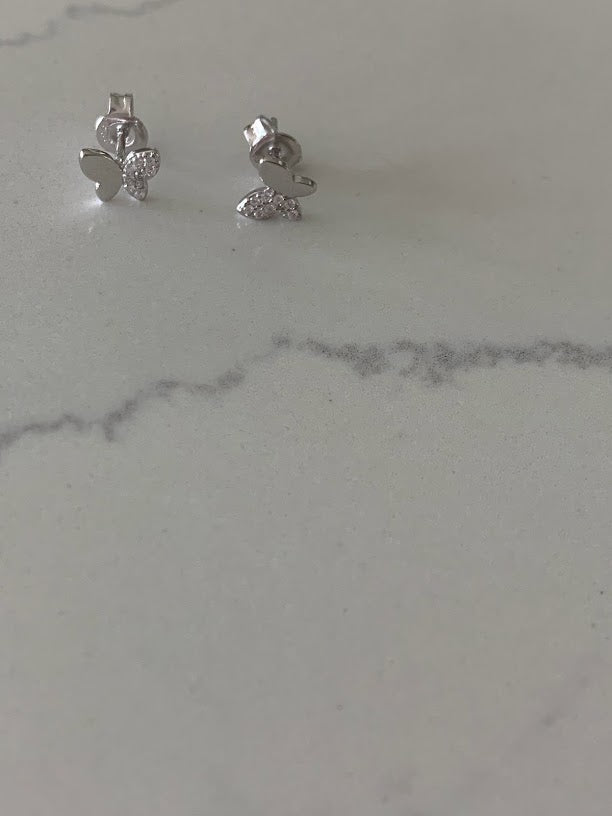 7MM Pave Butterflies in Sterling Silver