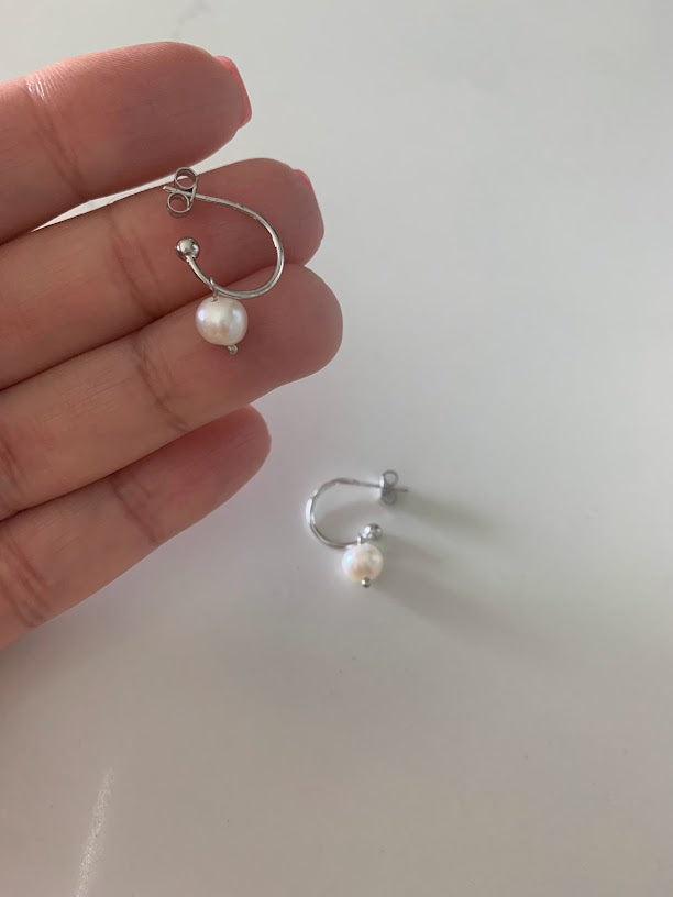 Pearl Drop Earrings - Pearl Earrings, Bridesmaid Gold and Silver Gold, Real Pearl Earrings, Wedding Earrings, Gift for Woman