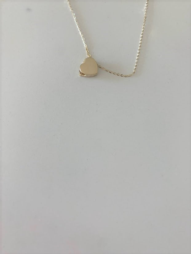 14K Yellow Gold Heart Necklace with 16"+2" chain