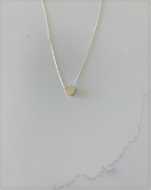 14K Yellow Gold Heart Necklace with 16"+2" chain