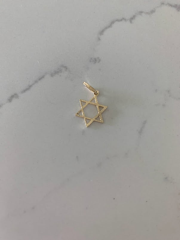 14K Solid Gold David Star Pendant | Yellow Gold Pendant | David Star Pendant | 14K Solid Gold Pendant