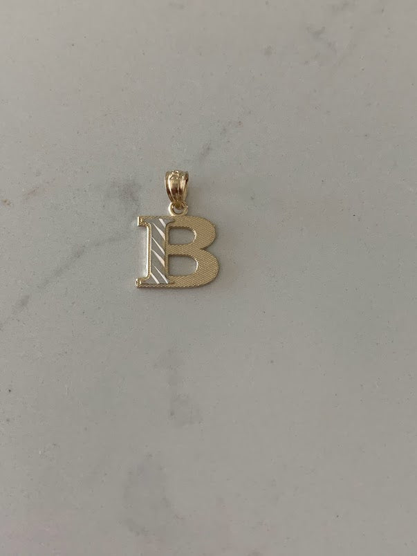 14K Gold Initial Pendant, Yellow Gold Initial, Sparkly Initial, Personalized Jewelry, Gift for her
