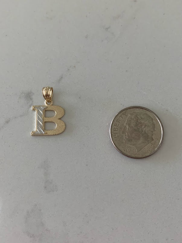 14K Gold Initial Pendant, Yellow Gold Initial, Sparkly Initial, Personalized Jewelry, Gift for her