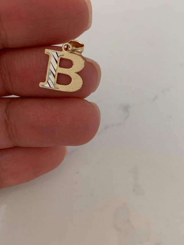 14K Gold Initial Pendant, Yellow Gold Initial, Sparkly Initial, Personalized Jewelry, Gift for her