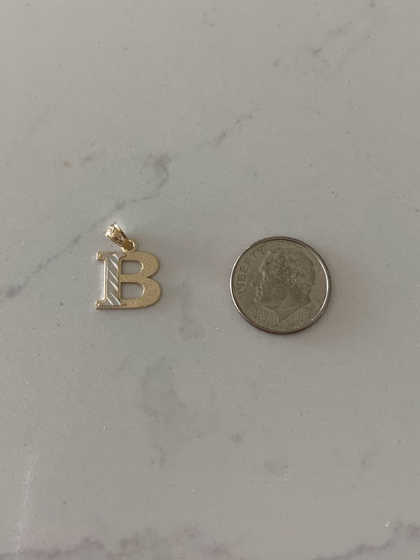 14K Gold Initial Pendant, Yellow Gold Initial, Sparkly Initial, Personalized Jewelry, Gift for her