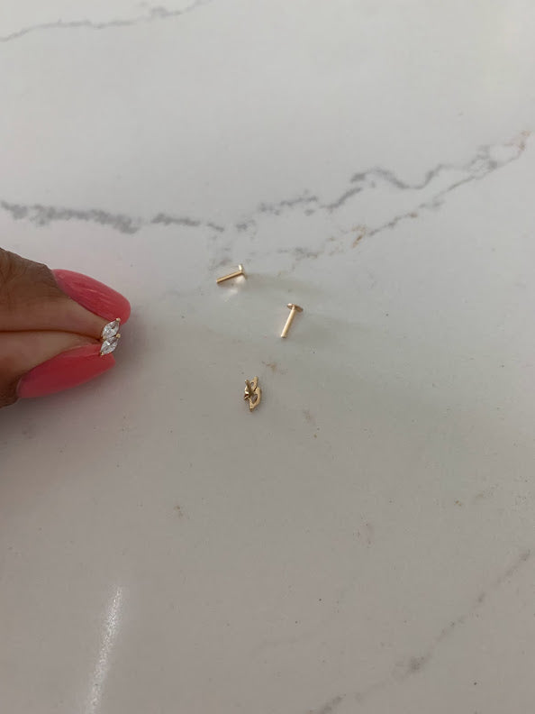 14K Solid Gold Marquise Cubic ZC Earrings, Marquise Studs, Push Back Studs, Beautiful and Elegant Dainty Earrings