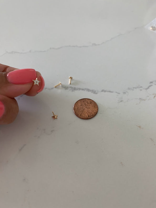 14K Gold 4MM Mini Star Studs Earrings, Star Earrings, Gold Studs, Celestial Earrings, 14K Gold Earrings