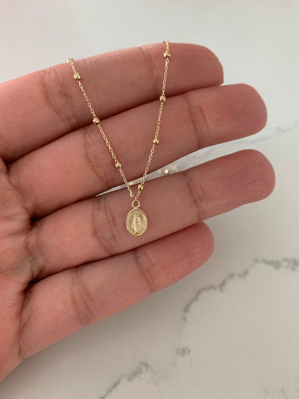 14KGoldSatelliteChainwGuadalupePendantPA22714