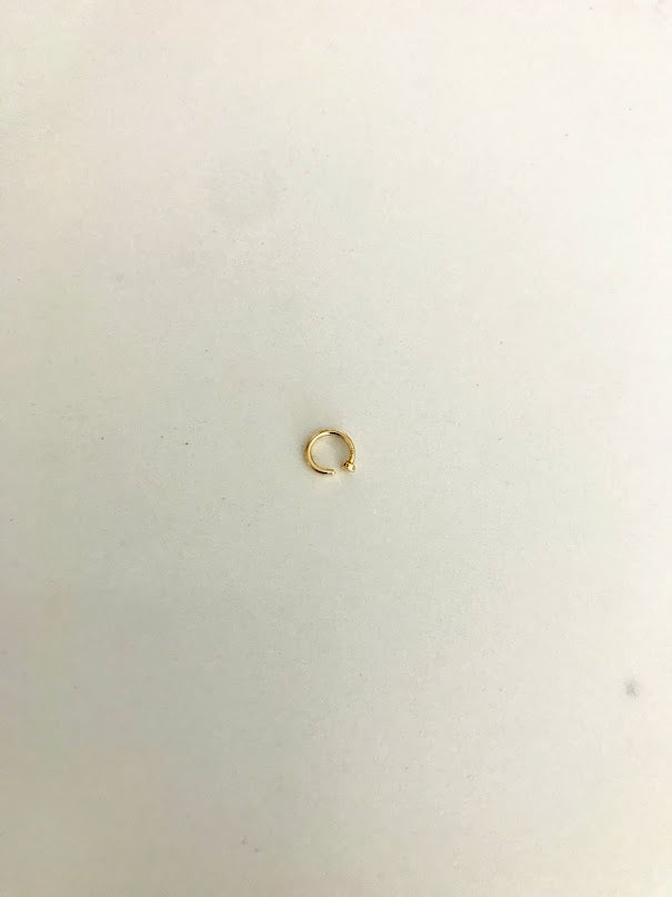 14K Yellow Gold, Open Hoop with Tiny Knot Nose Ring, Yellow Gold Nose Ring, Hoop Nose Ring