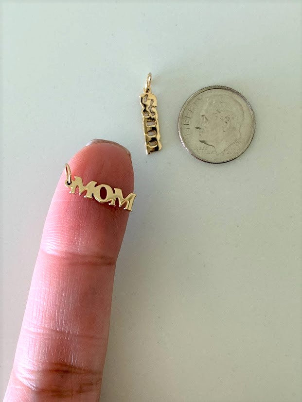 4MM 14K Solid Gold Name/Word Pendant | Personalized Pendant