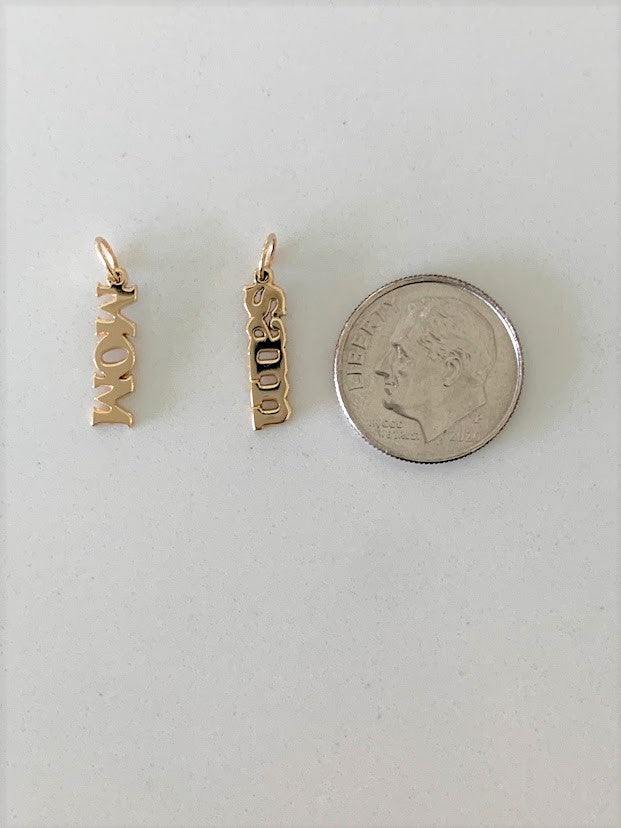 4MM 14K Solid Gold Name/Word Pendant | Personalized Pendant