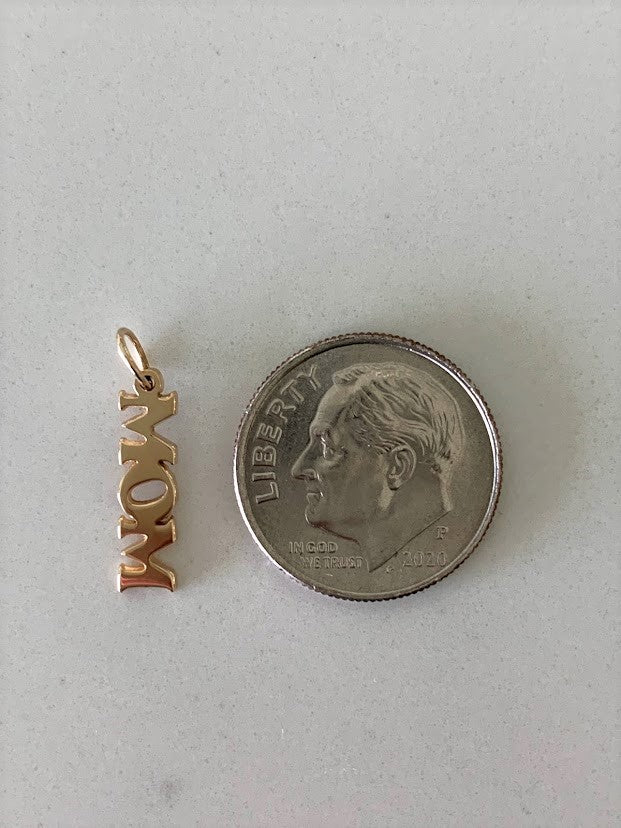 4MM 14K Solid Gold Name/Word Pendant | Personalized Pendant