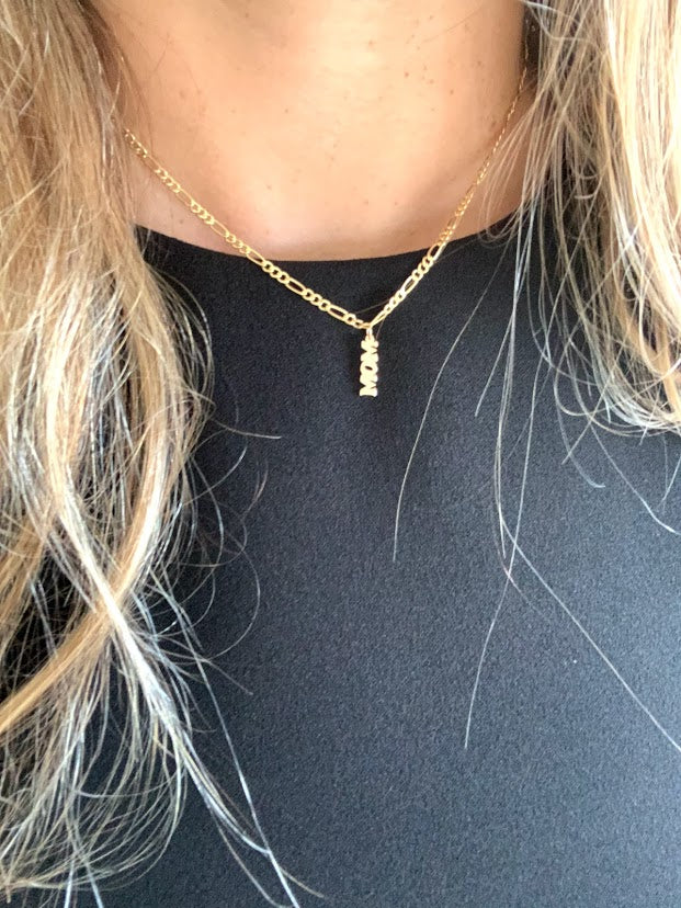 4MM 14K Solid Gold Name/Word Pendant | Personalized Pendant