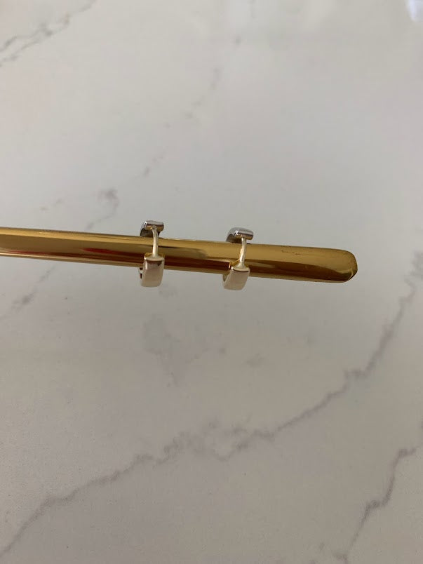 14K 12MM Two Tone Huggies, Everyday Earrings, Gold Earrings, 14K Yellow and White Gold Hoops, 14K One Loop Hoops